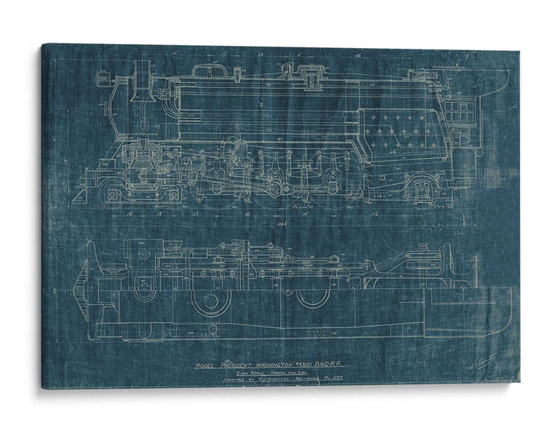 Tren Blueprint I - Vision Studio | Cuadro decorativo de Canvas Lab