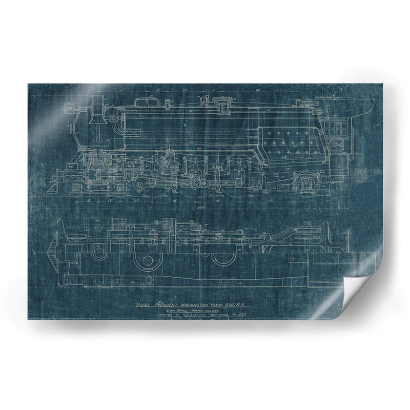 Tren Blueprint I - Vision Studio | Cuadro decorativo de Canvas Lab