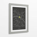 PARIS map - Grau Project | Cuadro decorativo de Canvas Lab