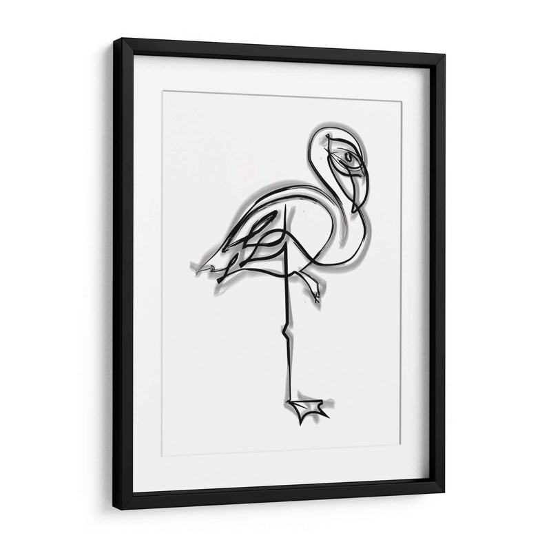Shelly the Flamingo - Grau Project | Cuadro decorativo de Canvas Lab