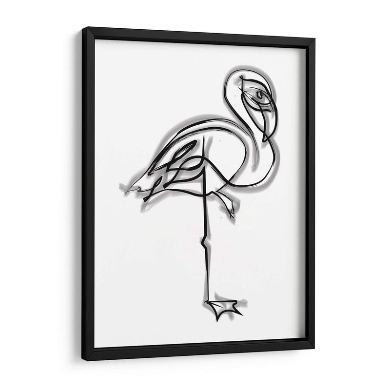 Shelly the Flamingo - Grau Project | Cuadro decorativo de Canvas Lab