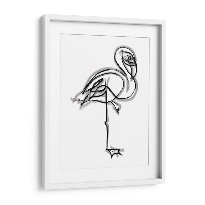 Shelly the Flamingo - Grau Project | Cuadro decorativo de Canvas Lab