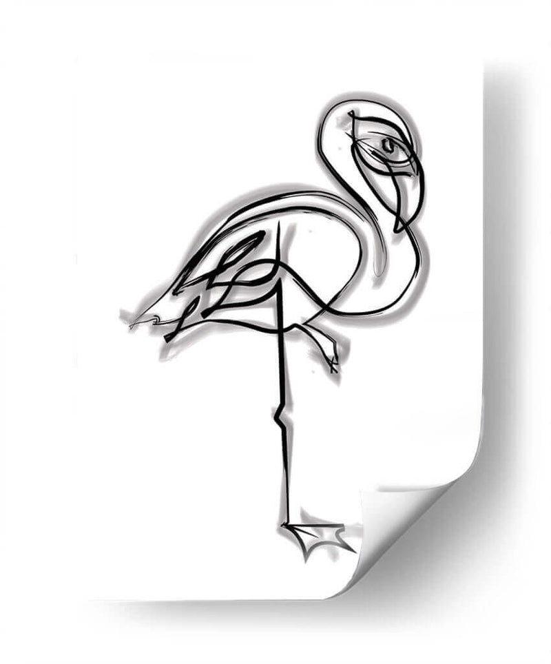 Shelly the Flamingo - Grau Project | Cuadro decorativo de Canvas Lab