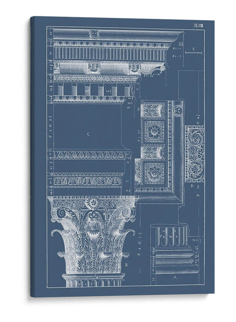 Columna Y Cornisa Blueprint Iii - Vision Studio | Cuadro decorativo de Canvas Lab