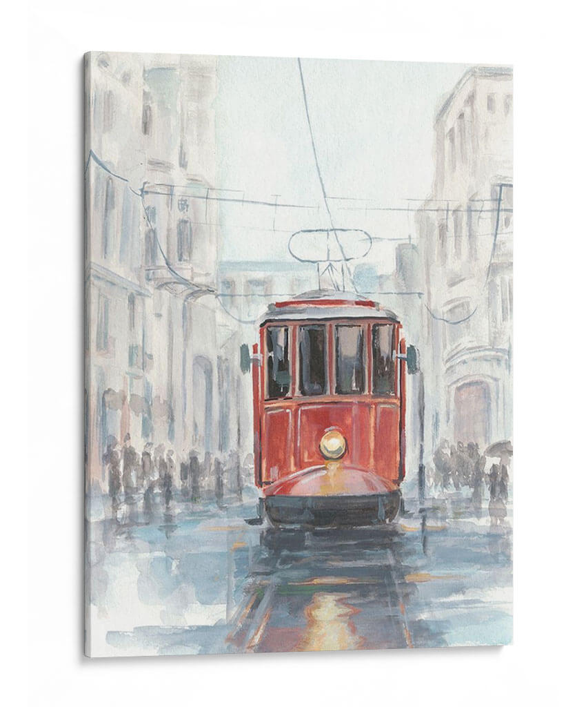 Estudio De La Acuarela Streetcar I - Ethan Harper | Cuadro decorativo de Canvas Lab