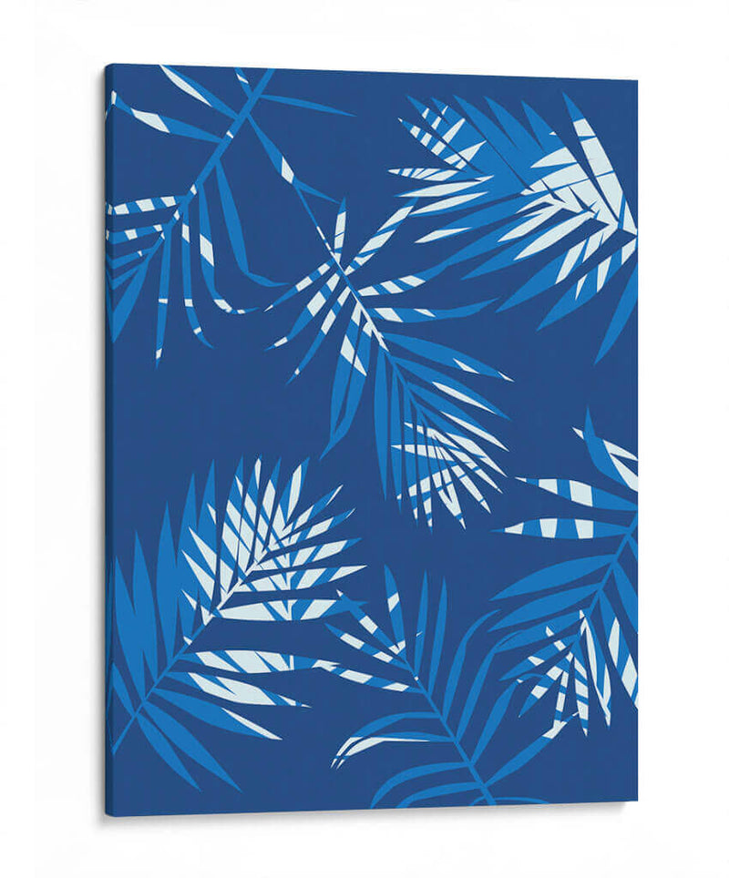 Blue Palm Leaves 1 - David Aste | Cuadro decorativo de Canvas Lab