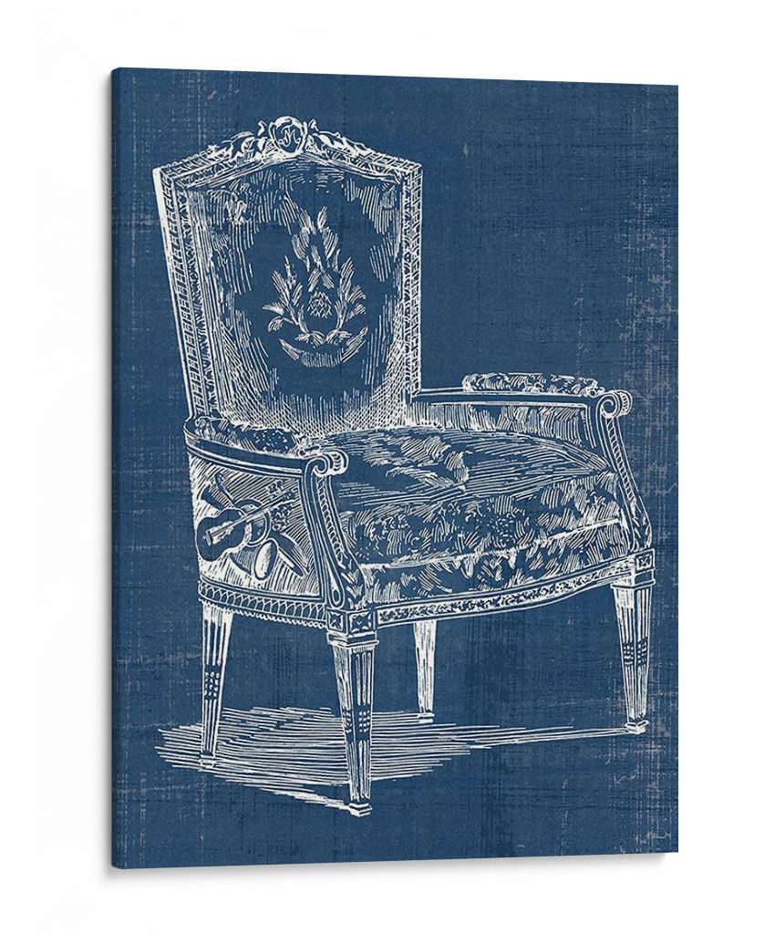 Silla Antigua Blueprint I - Vision Studio | Cuadro decorativo de Canvas Lab