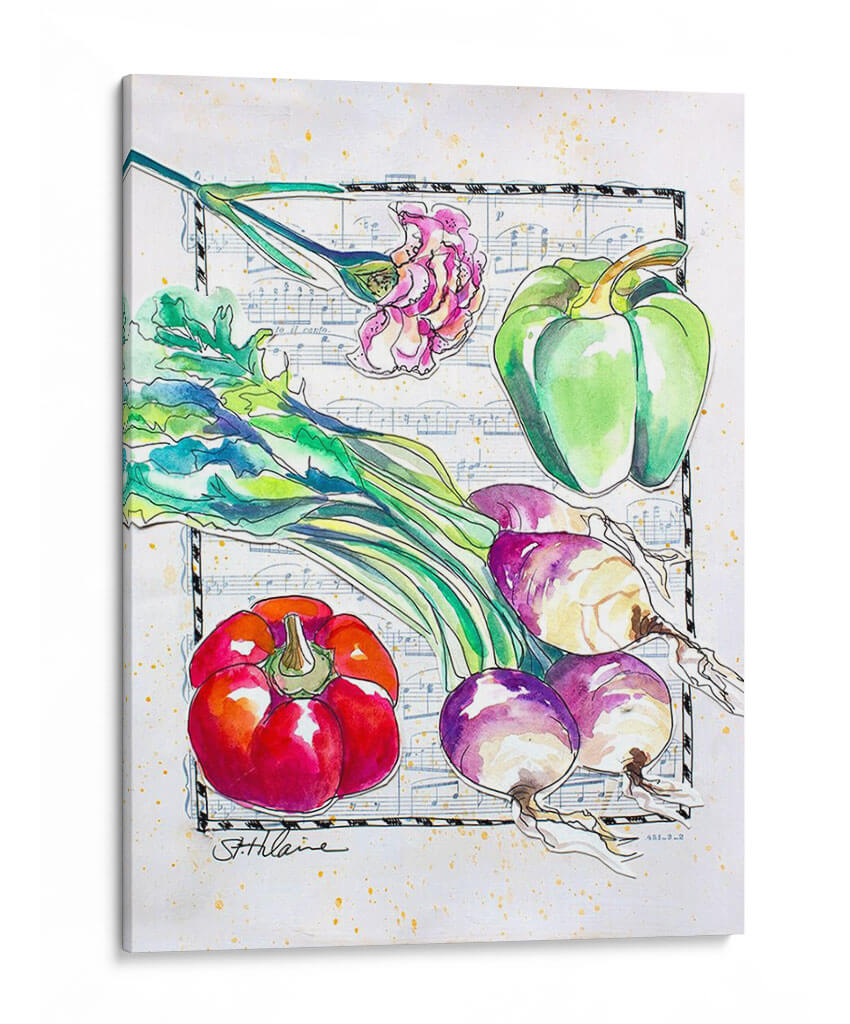 Vegetales De Cocina I - Elizabeth St. Hilaire | Cuadro decorativo de Canvas Lab