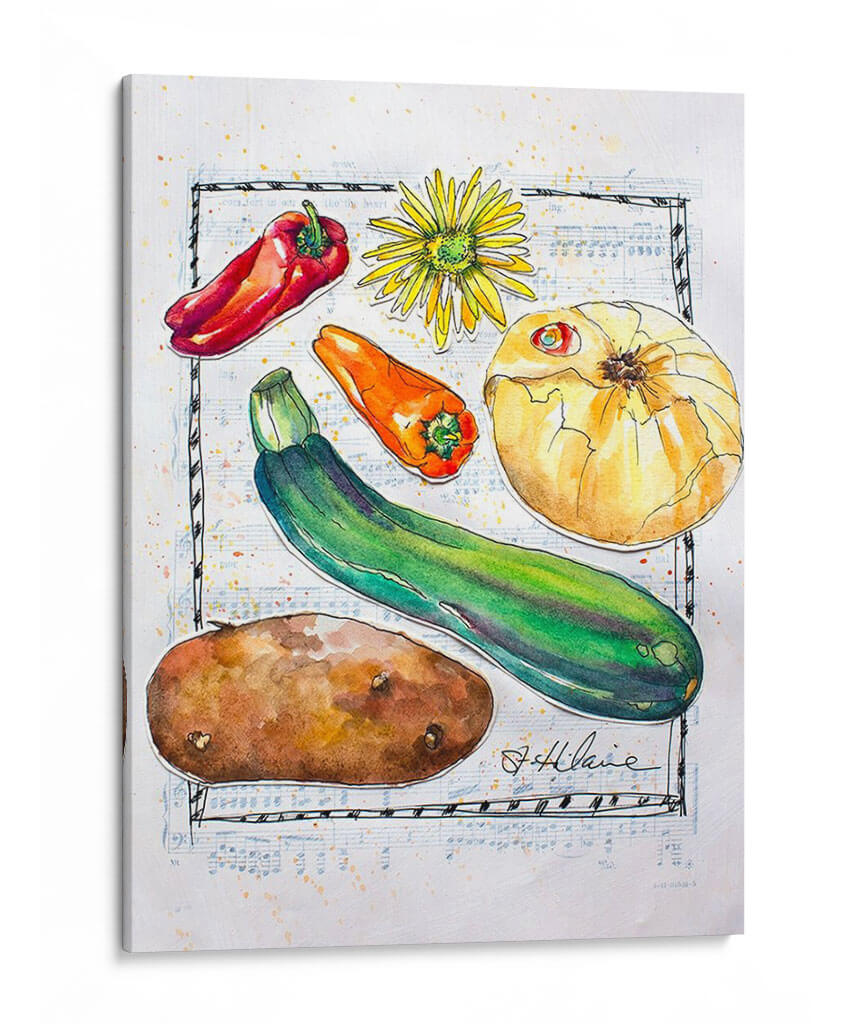 Vegetales De Cocina Ii - Elizabeth St. Hilaire | Cuadro decorativo de Canvas Lab