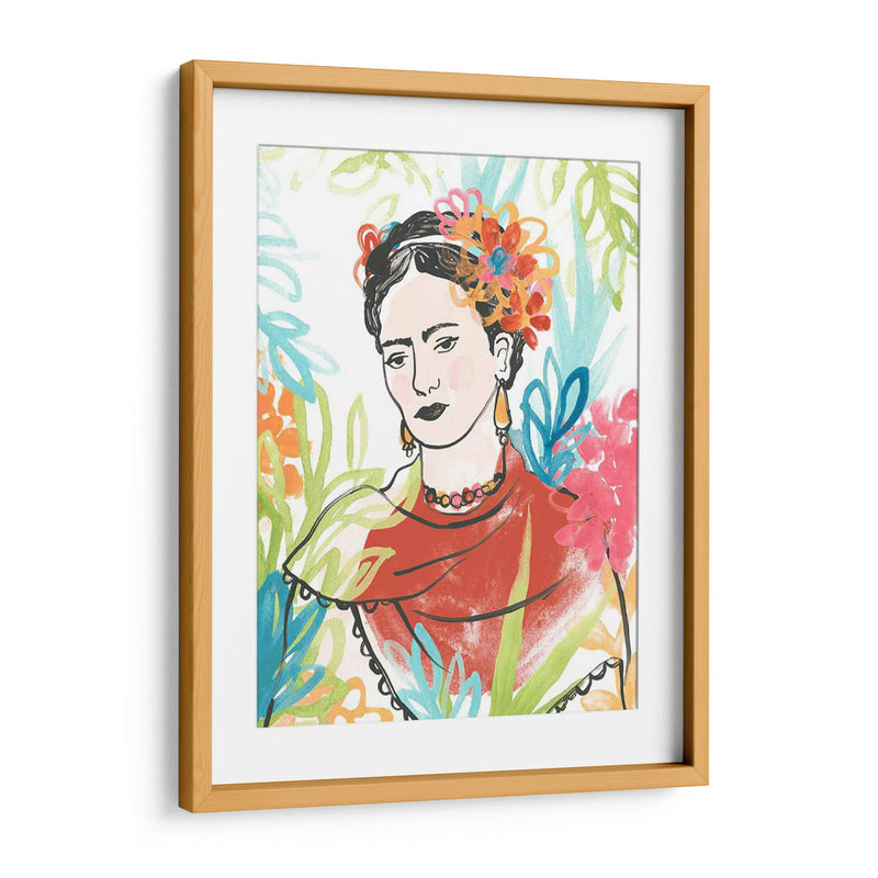 Retrato De Frida I - June Erica Vess | Cuadro decorativo de Canvas Lab