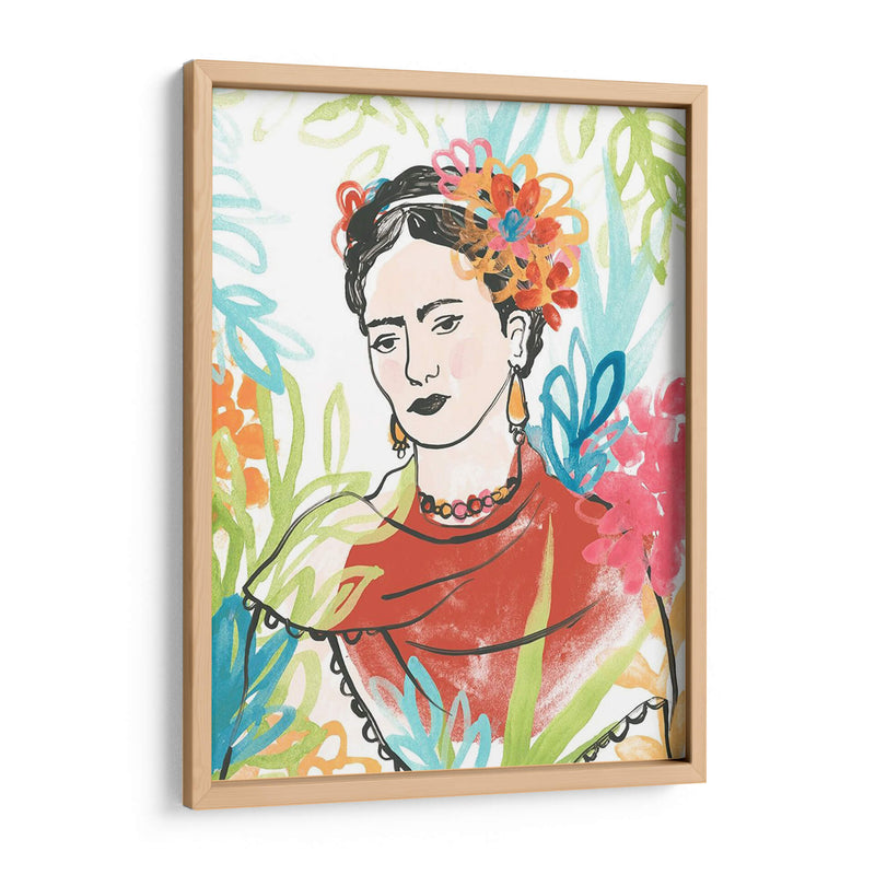 Retrato De Frida I - June Erica Vess | Cuadro decorativo de Canvas Lab