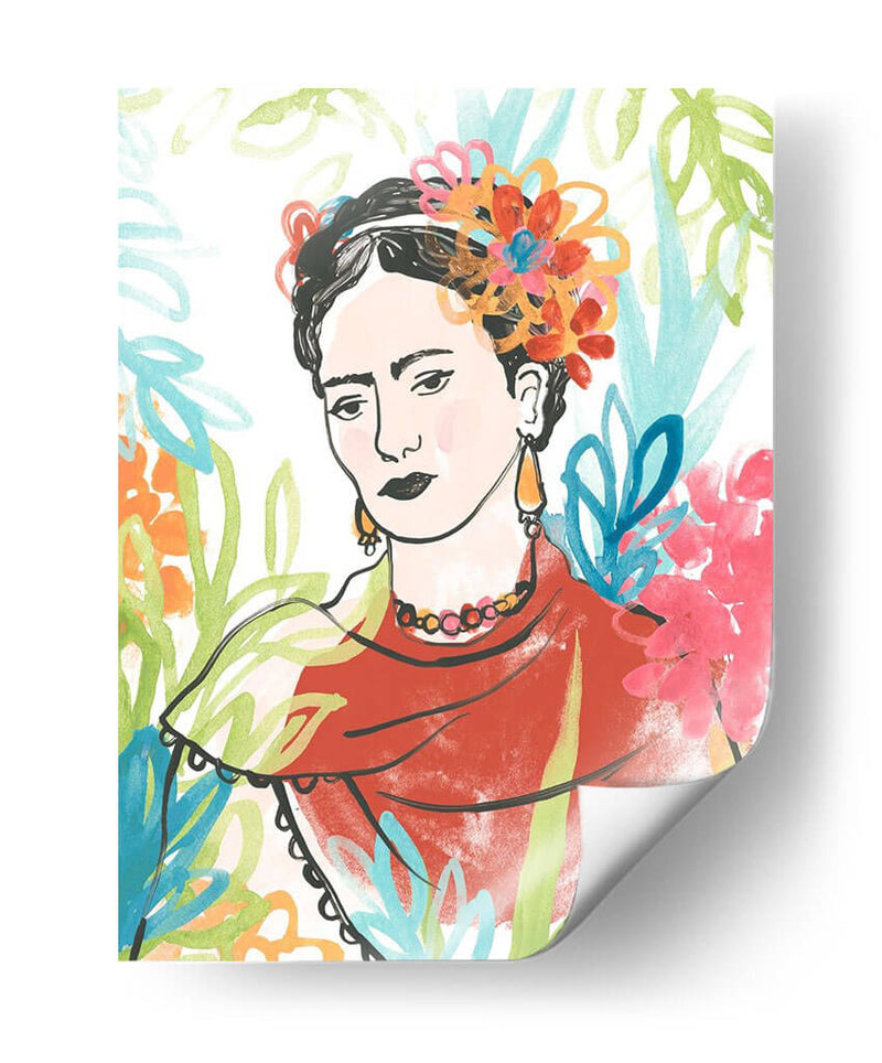 Retrato De Frida I - June Erica Vess | Cuadro decorativo de Canvas Lab