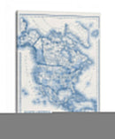 América Del Norte En Tonos De Azul - Vision Studio | Cuadro decorativo de Canvas Lab