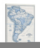 América Del Sur En Tonos De Azul - Vision Studio | Cuadro decorativo de Canvas Lab