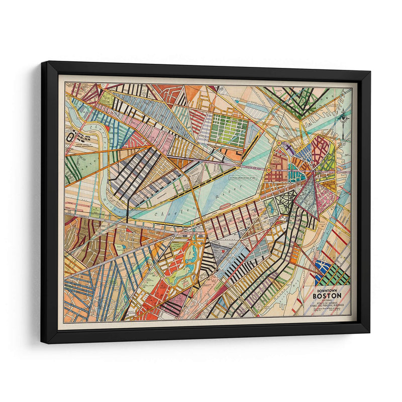 Mapa Moderno De Boston - Nikki Galapon | Cuadro decorativo de Canvas Lab