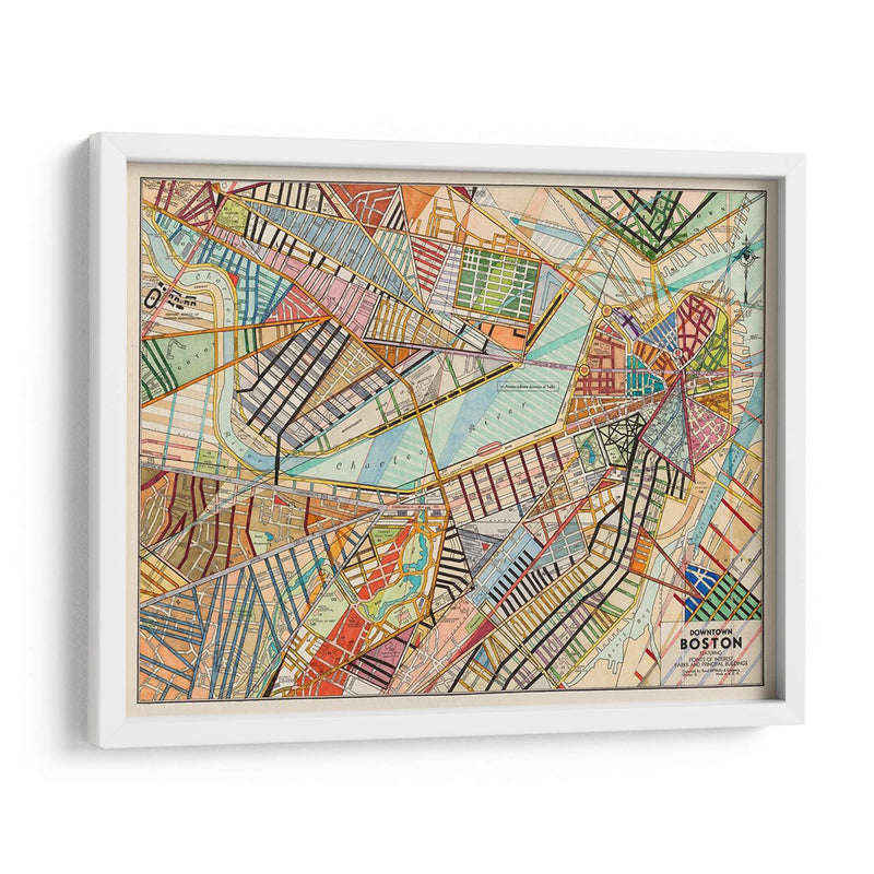 Mapa Moderno De Boston - Nikki Galapon | Cuadro decorativo de Canvas Lab