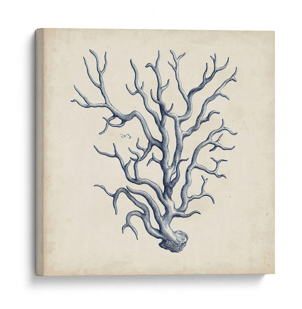 Trio De Coral En Indigo Iii - Vision Studio | Cuadro decorativo de Canvas Lab