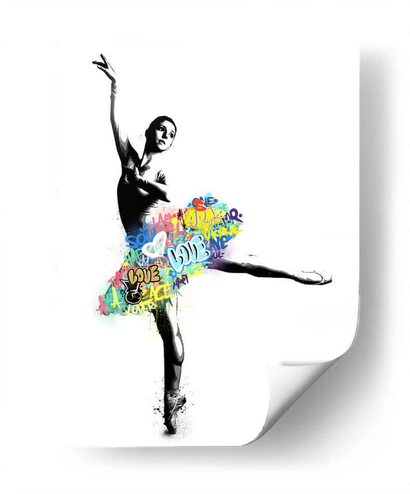 Bailarina de Ballet Graffiti - David Aste | Cuadro decorativo de Canvas Lab