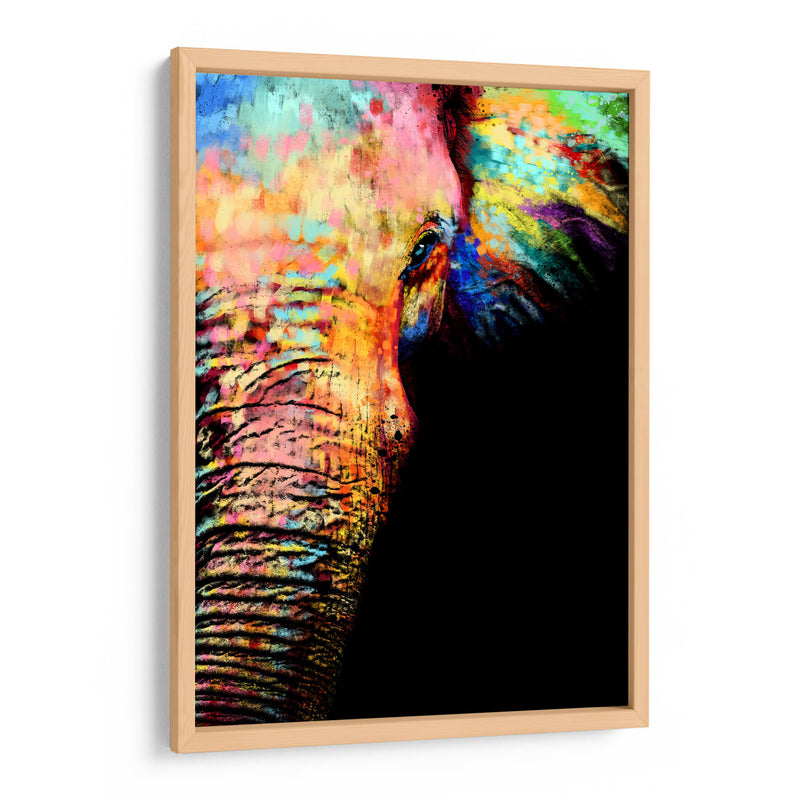 Close Up Elefante Colorido - Hue Art | Cuadro decorativo de Canvas Lab