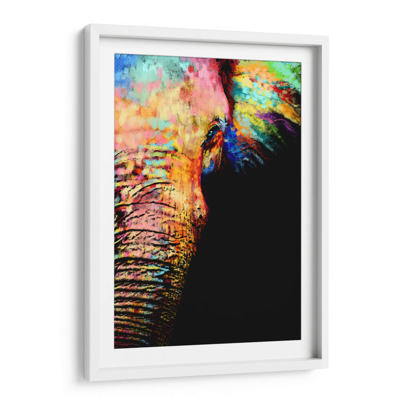 Close Up Elefante Colorido - Hue Art | Cuadro decorativo de Canvas Lab
