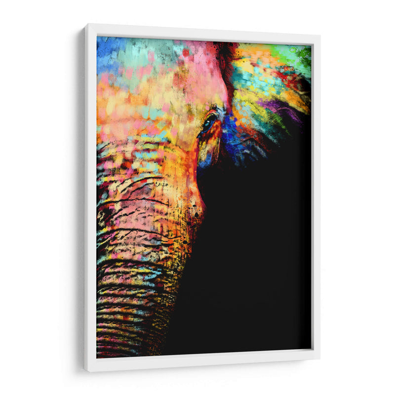 Close Up Elefante Colorido - Hue Art | Cuadro decorativo de Canvas Lab