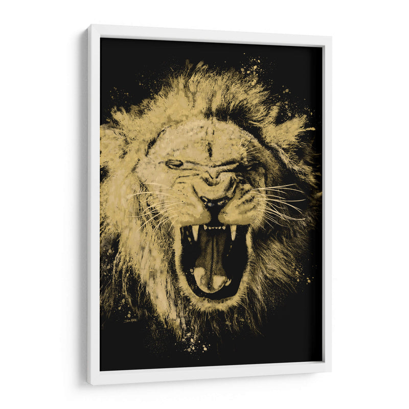 León Dorado Rugiendo - Hue Art | Cuadro decorativo de Canvas Lab