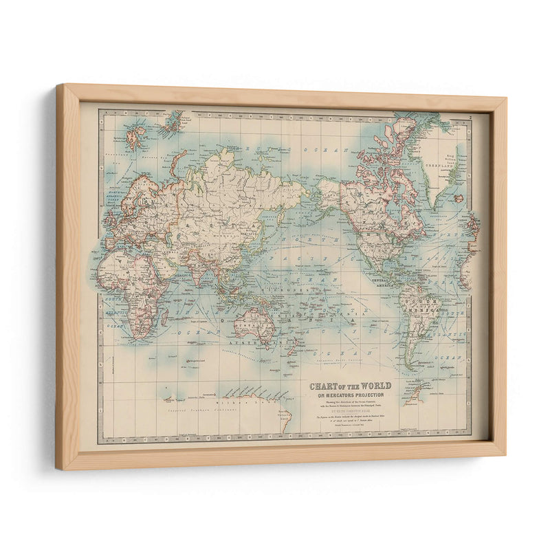 Carta De Johnstons Del Mundo. - Johnston | Cuadro decorativo de Canvas Lab