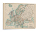 Mapa De Johnstons De Europa - Johnston | Cuadro decorativo de Canvas Lab