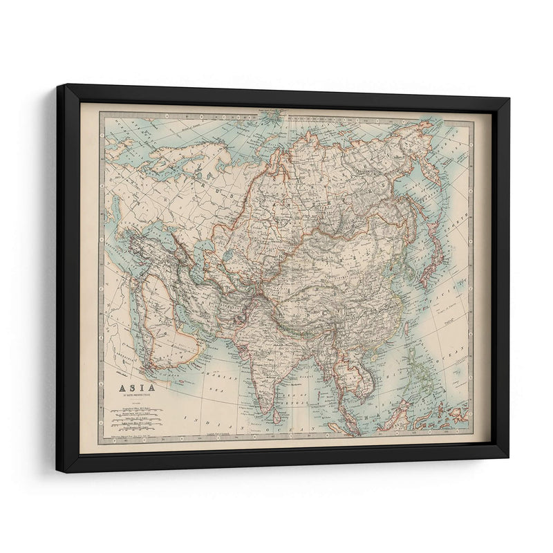 Mapa De Johnstons De Asia - Johnston | Cuadro decorativo de Canvas Lab