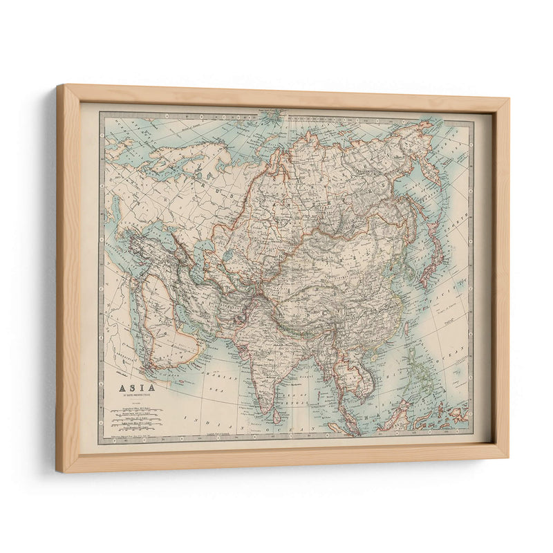 Mapa De Johnstons De Asia - Johnston | Cuadro decorativo de Canvas Lab