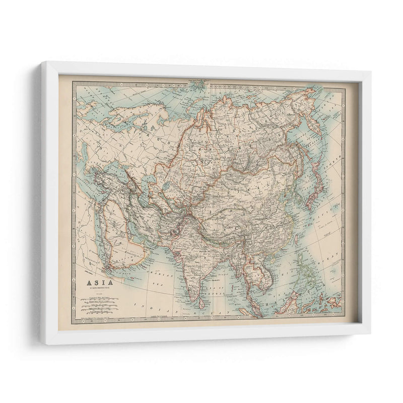 Mapa De Johnstons De Asia - Johnston | Cuadro decorativo de Canvas Lab