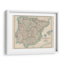 Mapa De Johnstons De España Y Portugal. - Johnston | Cuadro decorativo de Canvas Lab