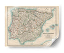 Mapa De Johnstons De España Y Portugal. - Johnston | Cuadro decorativo de Canvas Lab