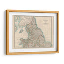 Mapa De Johnstons De Inglaterra Y Gales - Johnston | Cuadro decorativo de Canvas Lab