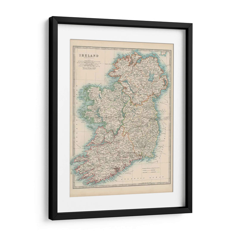 Mapa De Johnstons De Irlanda - Johnston | Cuadro decorativo de Canvas Lab