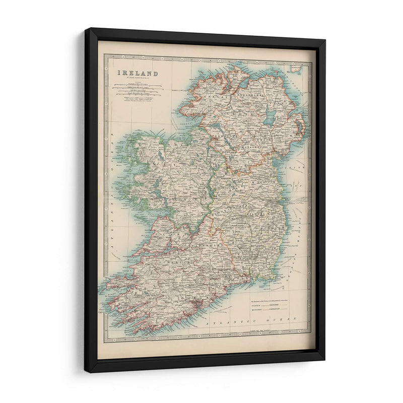 Mapa De Johnstons De Irlanda - Johnston | Cuadro decorativo de Canvas Lab