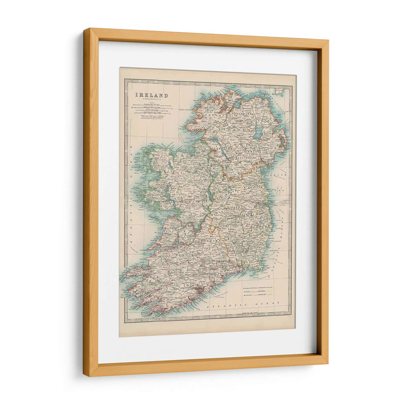 Mapa De Johnstons De Irlanda - Johnston | Cuadro decorativo de Canvas Lab