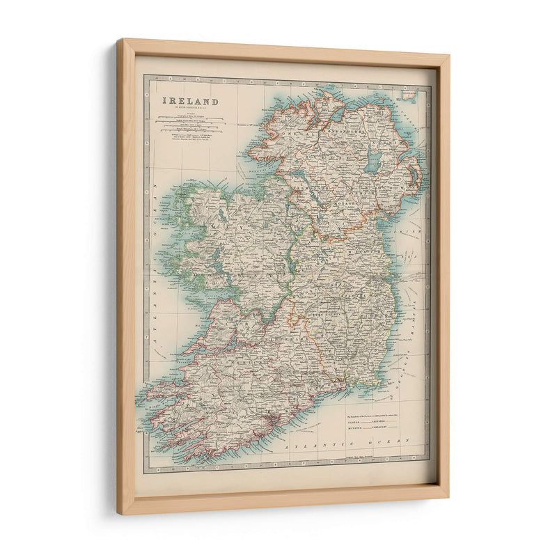 Mapa De Johnstons De Irlanda - Johnston | Cuadro decorativo de Canvas Lab