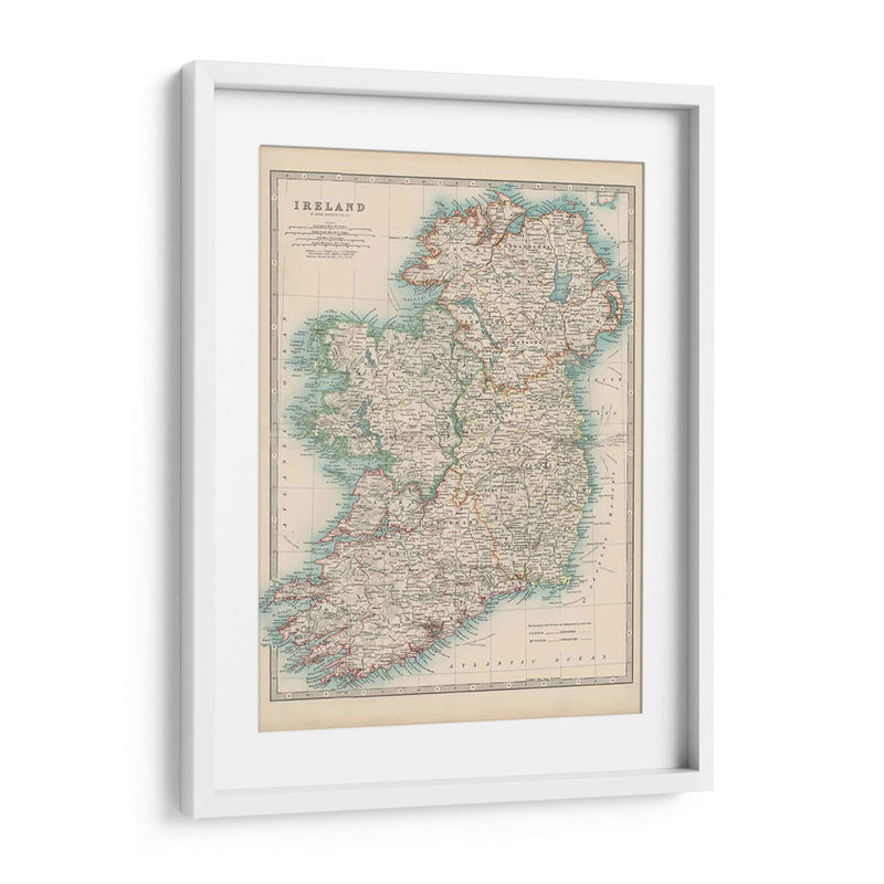 Mapa De Johnstons De Irlanda - Johnston | Cuadro decorativo de Canvas Lab