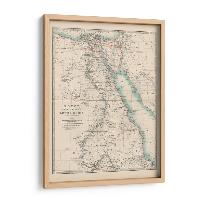 Mapa De Johnstons De Egipto - Johnston | Cuadro decorativo de Canvas Lab