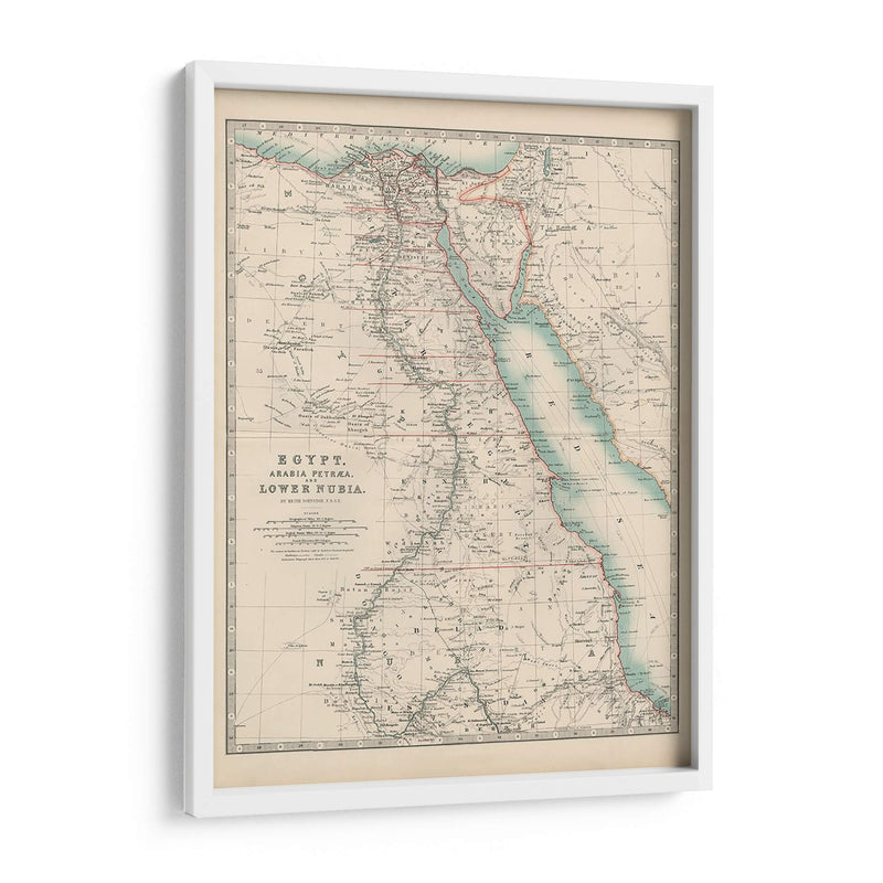 Mapa De Johnstons De Egipto - Johnston | Cuadro decorativo de Canvas Lab