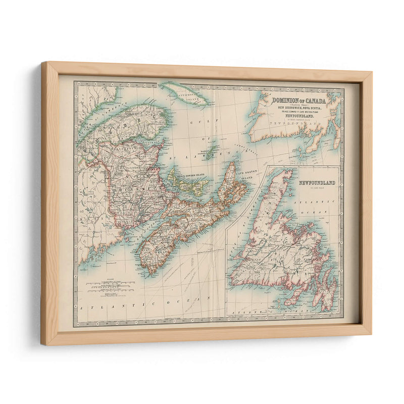 Mapa De Johnstons De Canadá - Johnston | Cuadro decorativo de Canvas Lab