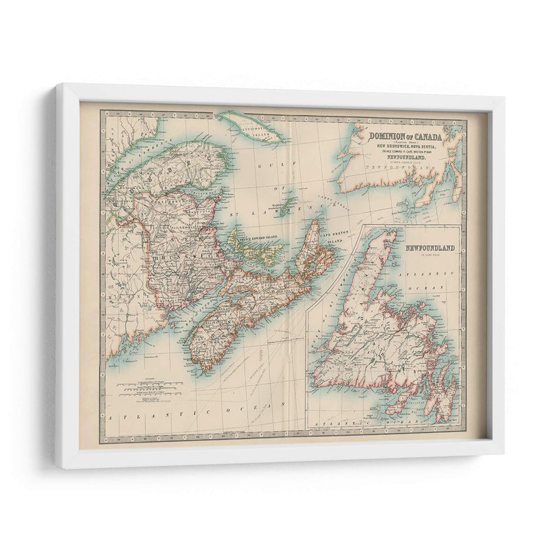 Mapa De Johnstons De Canadá - Johnston | Cuadro decorativo de Canvas Lab