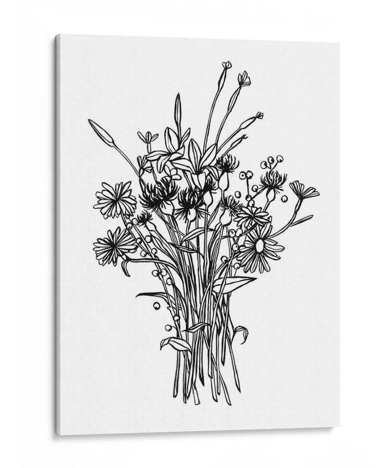 Bouquet Blanco Y Negro I - Emma Scarvey | Cuadro decorativo de Canvas Lab