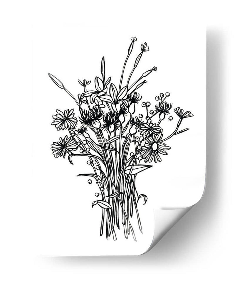 Bouquet Blanco Y Negro I - Emma Scarvey | Cuadro decorativo de Canvas Lab