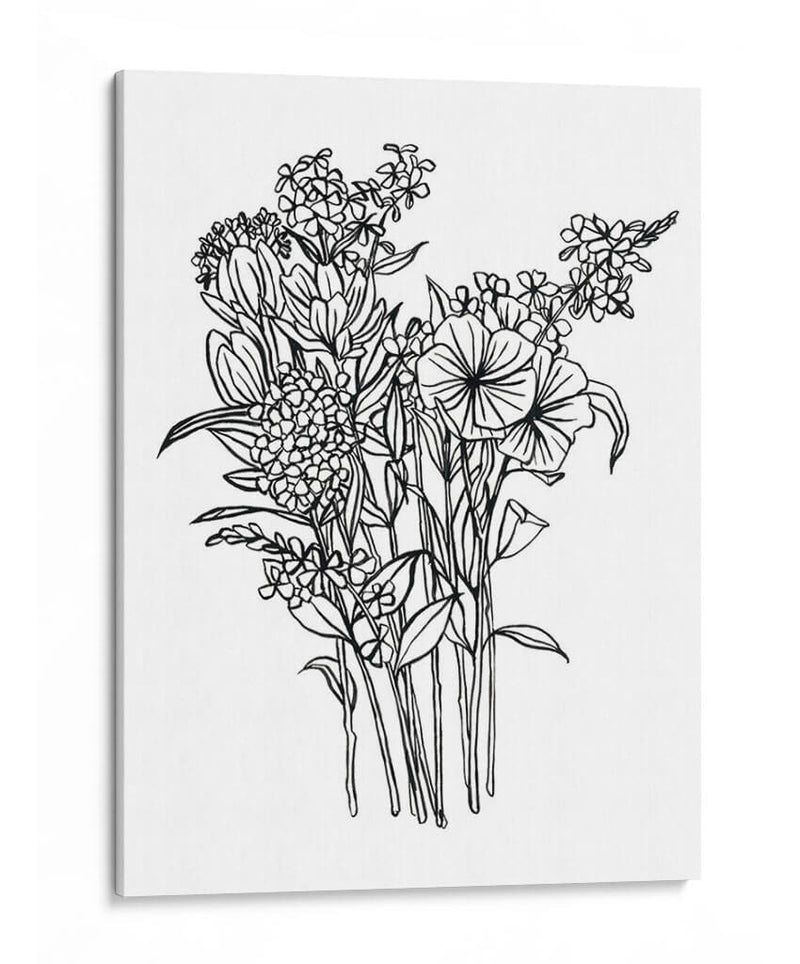 Bouquet En Blanco Y Negro Ii - Emma Scarvey | Cuadro decorativo de Canvas Lab