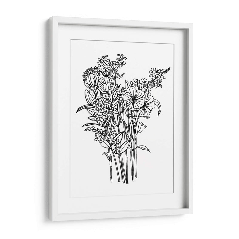 Bouquet En Blanco Y Negro Ii - Emma Scarvey | Cuadro decorativo de Canvas Lab