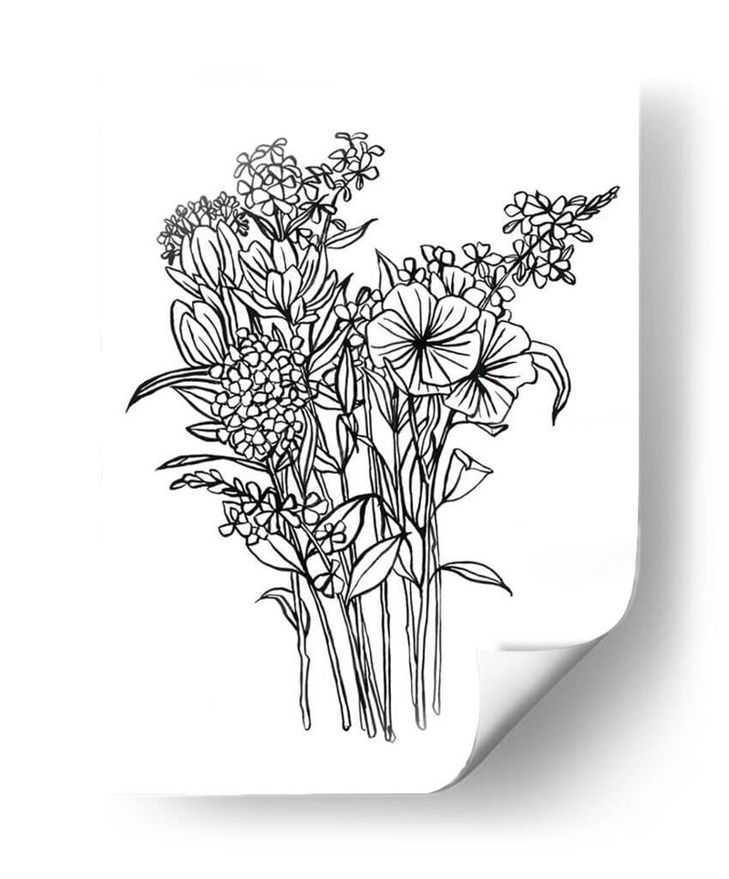 Bouquet En Blanco Y Negro Ii - Emma Scarvey | Cuadro decorativo de Canvas Lab