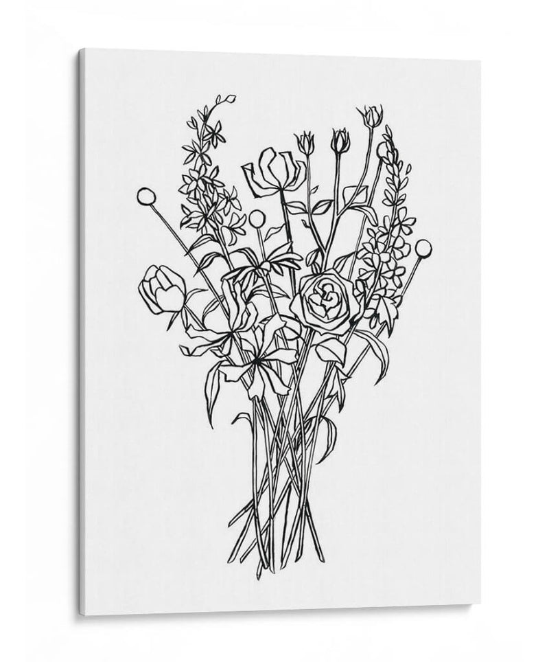 Bouquet Blanco Y Negro Iii - Emma Scarvey | Cuadro decorativo de Canvas Lab