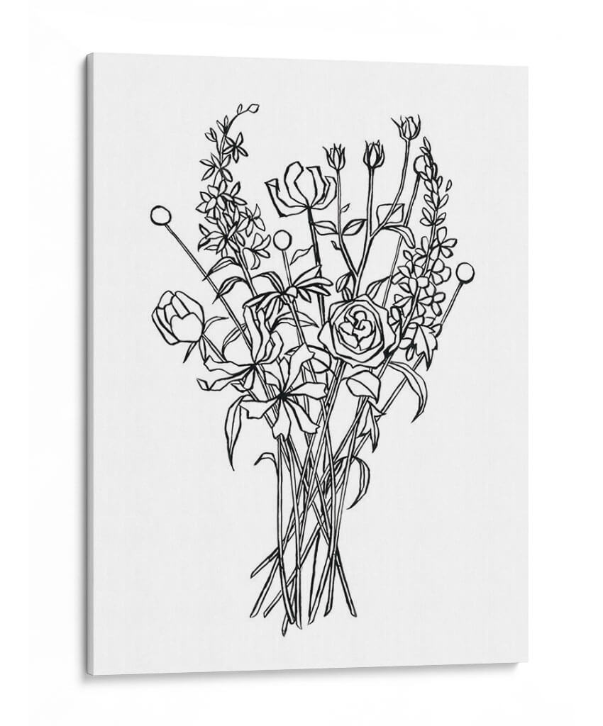 Bouquet Blanco Y Negro Iii - Emma Scarvey | Cuadro decorativo de Canvas Lab